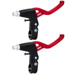 Leva Manijas Para Frenar Bicicleta Aluminio Rojas (1)