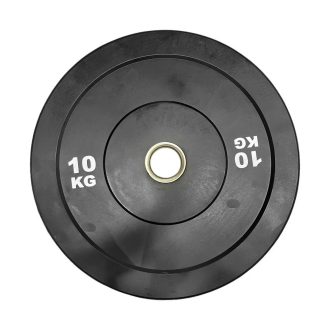 Disco Olimpico Engomado Revestido 10kg Anillo Metalico Negro