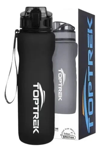 Botella Deportiva 1 Litro Toptrek Librebpa Viajes Aire Libre Color Negro