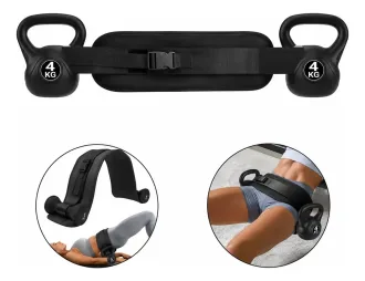 Cinturon Empuje Entrenamiento Hip Trust + 2 Pesas Rusas 4k